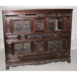 A GOOD QUALITY 19TH/20TH CENTURY CHINESE RECTANGULAR HARDWOOD SIDE CABINET, fitted with a