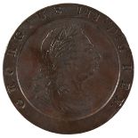 A GEORGE III COPPER CARTWHEEL TWOPENCE 1797 - G/VF.