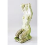 A LARGE COMPOSITION STONE KNEELING NUDE, kneeling on a cushion. 3ft 3ins high.