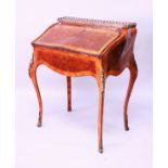 A LADIES LOUIS XVI DESIGN BUREAU with gilt metal fringe, fall front with fitted interior, ormolu