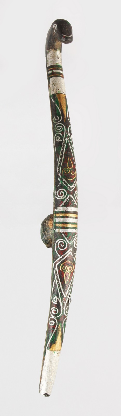 A CHINESE INLAID BRONZE BELT HOOK. 7.5ins long.