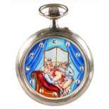 A LARGE EROTIC POCKET WATCH.