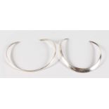 TWO STERLING SILVER HAIR BANDS.