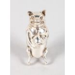 A .925 SILVER STANDING PIG VESTA. 1.75ins high.