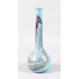 AN OZIER GLASS BOTTLE VASE. 11.5ins high.