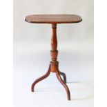 A 19th CENTURY MAHOGANY SHAPED TILT TOP TRIPOD TABLE. 2ft 5ins high.