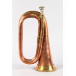 A COPPER AND BRASS BUGLE.