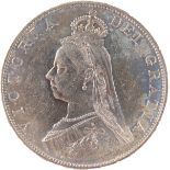 AN 1887 VICTORIA DOUBLE FLORIN - VF/EF.