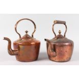 TWO COPPER KETTLES.