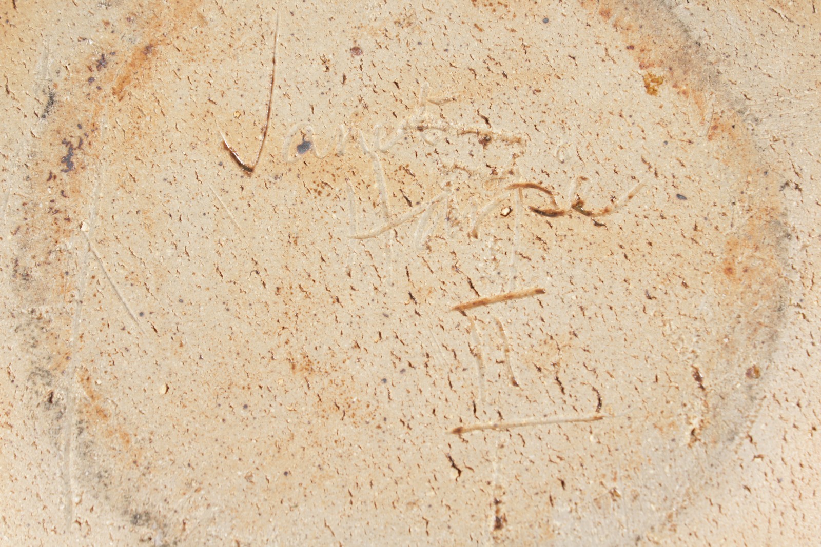 A LARGE STONEWARE POTTERY BOWL. Incised signature JANET HARPER. 7ins high, 12ins diameter. - Image 7 of 9