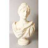 LEOPOLD BRACONY (ACTIVE 1892-1926) NEW YORK A SUPERB CARVED WHITE MARBLE BUST OF A YOUNG LADY,