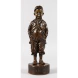 P. DE TAVERA, CIRCA. 1900 C'EST MI....! (BERCKS/MER). A BRONZE OF A BOY . Signed and inscribed on