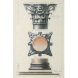 A FRAMED PRINT OF A COLUMN.