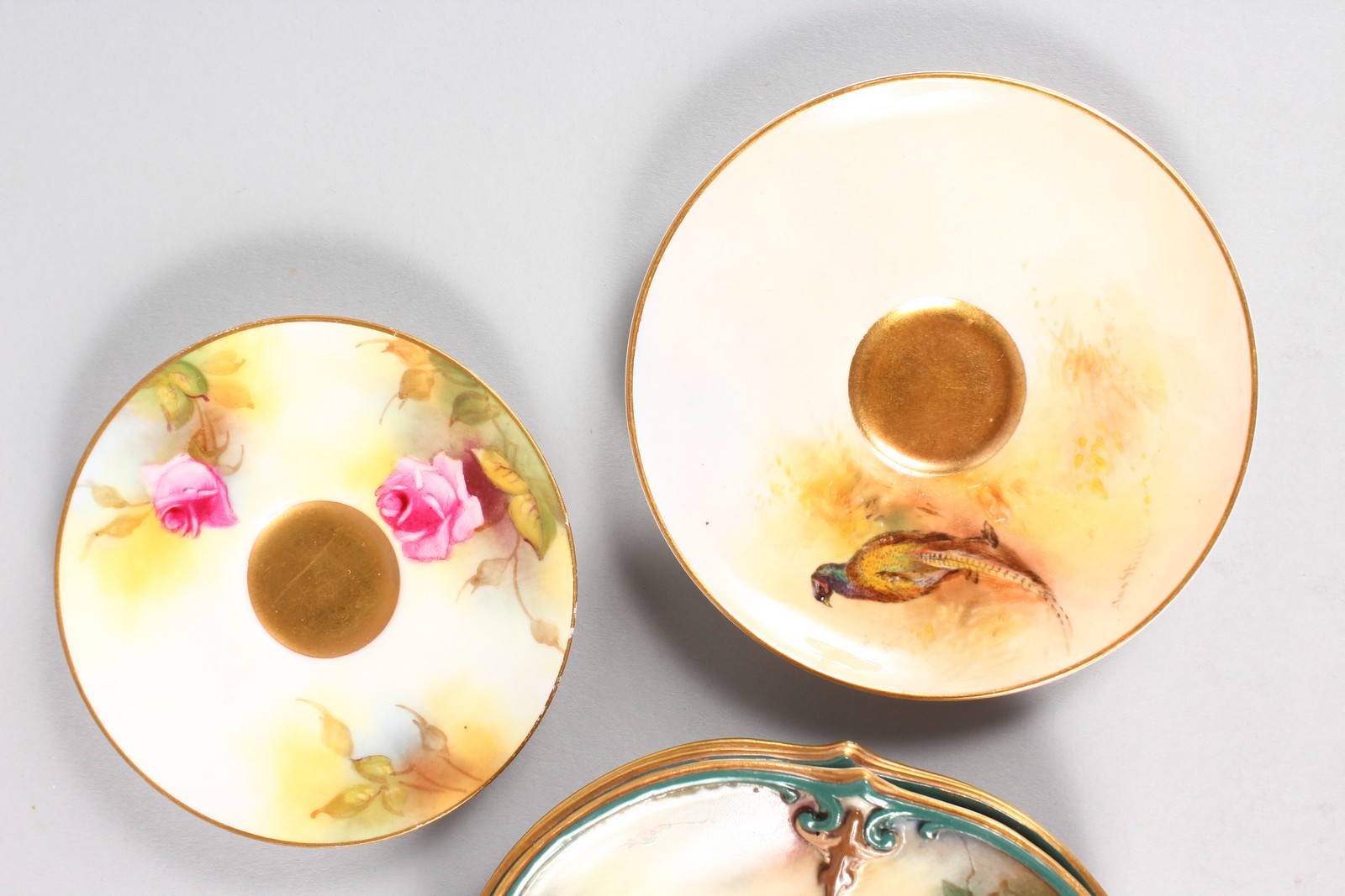 SEVEN VARIOUS ROYAL WORCESTER SAUCERS. - Image 3 of 4