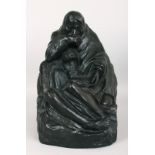 AFTER KATHE KOLLWITZ (1867-1945) GERMAN "PIETA", bronze of a mother, her dying son lying between her