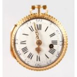 A GOOD GEORGE III 18CT GOLD VERGE POCKET WATCH by J. ANTIE ROY, No. 8216.