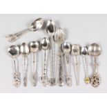SIX VICTORIAN APOSTLE TOP COFFEE SPOONS and EIGHT CONTINENTAL SPOONS (14).