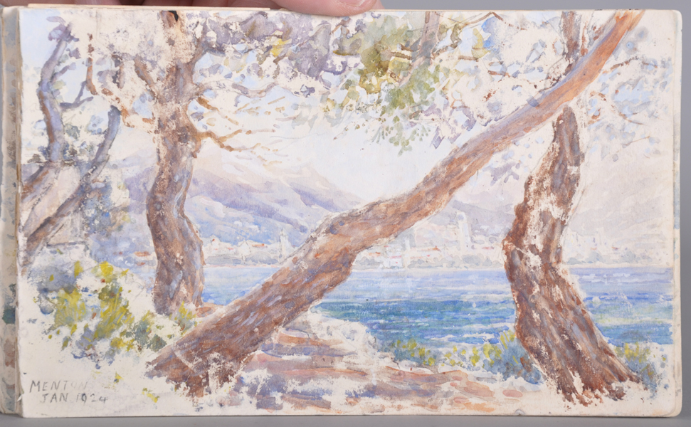 20th Century English School. "Menton", a Coastal Scene, Watercolour, Signed and Dated 'Jan 1924', - Image 2 of 6