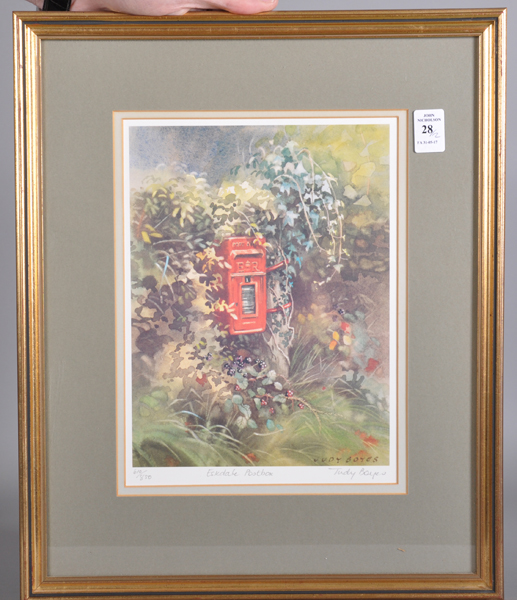 Judy Boyes (1943- ) British. "Eskdale Postbox", Lithograph, Signed, Inscribed and numbered 610/850 - Bild 2 aus 6