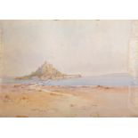 Herbert Atkinson Barkas (1870-1939) British. 'Elizabeth Castle" (Jersey), Watercolour, Signed,