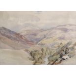 18th Century English School. A Mountainous Landscape, Watercolour, Indistinctly Inscribed, and