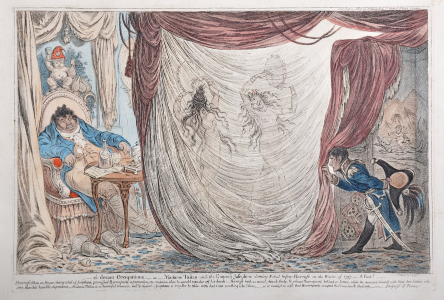 James Gillray (1757-1815) British. "ci devant Occupations - or - Madame Talian and the Empress
