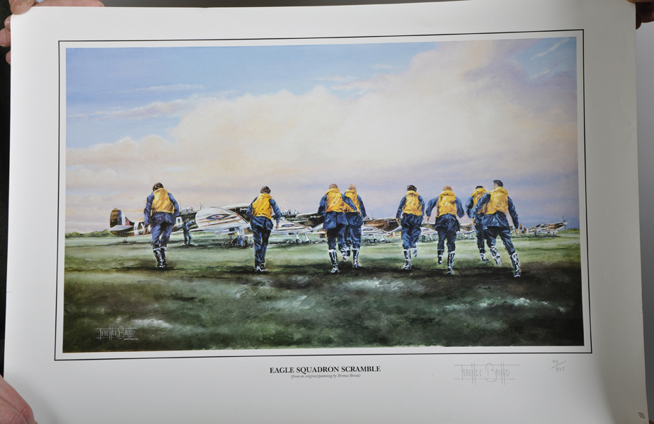 Terrence Brind (20th - 21st Century) British. 'Eagle Squadron Scramble', Lithograph, Signed and - Image 2 of 6