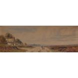 J... Hilton (19th - 20th Century) British. An Extensive River Landscape, with Figures in the