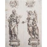 Attributed to Hendrik Franciscus Verbruggen (1655-1724) Dutch. Study for Two Carved Sculptures of