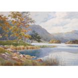 Albert Rosser (c.1899-1995) British. "Rydal Water", a Mountainous River Landscape, Watercolour,