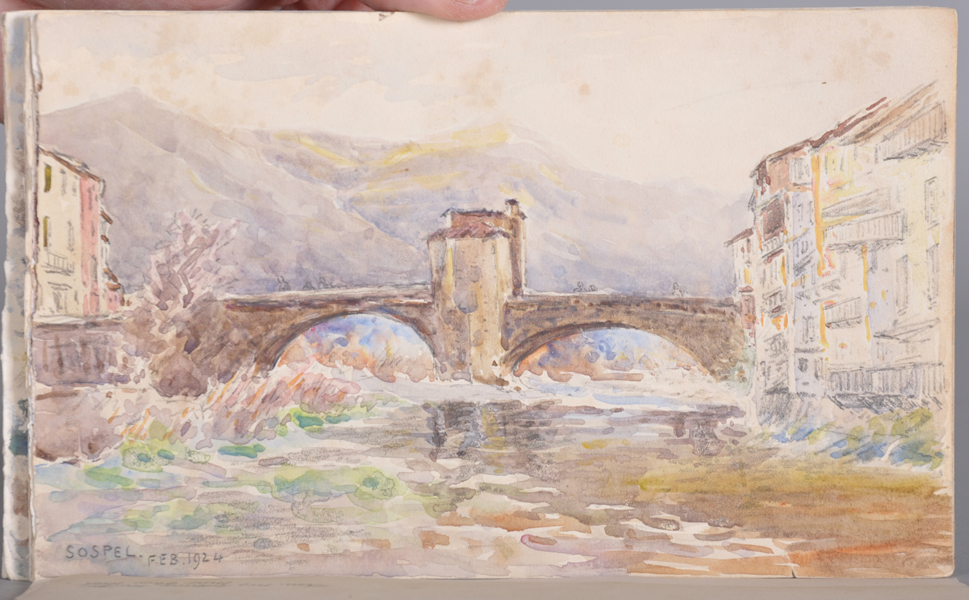 20th Century English School. "Menton", a Coastal Scene, Watercolour, Signed and Dated 'Jan 1924', - Image 5 of 6