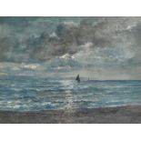 Maurice Perronnet (1877-1950) French. A Seascape at Dusk, with Shipping in the distance,