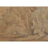 Oliver Hall (1869-1957) British. A Wooded Landscape, Watercolour and Pencil, Signed, 10.5" x 14.