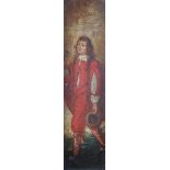 18th Century English School. Full Length Portrait of a Lady, Oil on Panel, Unframed, 11.25" x 3",