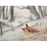 After Henry Stannard (1844-1920) British. A Pair of Pheasants in a Snow Covered Wood, Print, 5.5"