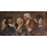 19th Century English School. Study of Musicians, Oil on Canvas, Unframed, 11.25" x 21.5".