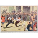 After Henry Mayo Bateman (1887-1970) British. "Laughter at Lloyds", Print, 5.5" x 8", and eleven