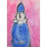 Dora Holzhandler (1928-2015) French/British. A Standing Clown, Mixed Media, Signed and Dated '89,