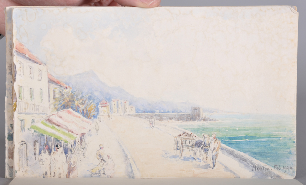 20th Century English School. "Menton", a Coastal Scene, Watercolour, Signed and Dated 'Jan 1924', - Image 4 of 6