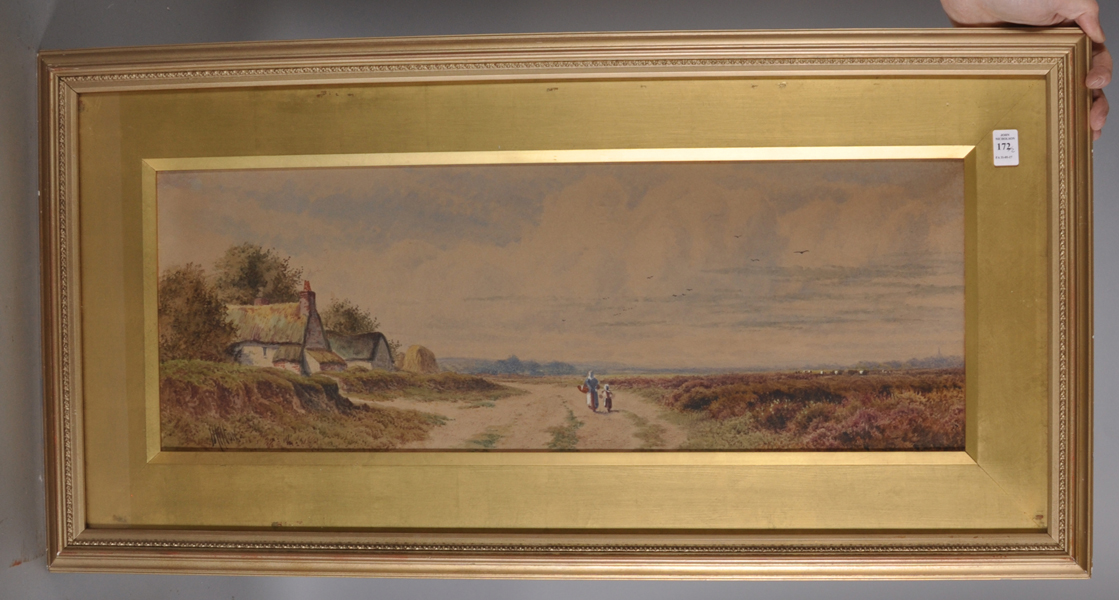 J... Hilton (19th - 20th Century) British. An Extensive River Landscape, with Figures in the - Image 3 of 7