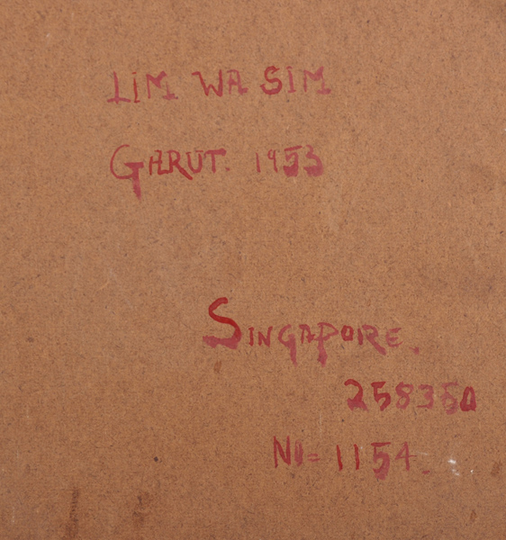 After Lim Wasim (1929-2004) Asian. 'Garut 1953', Oil on Board, Bears Inscriptions on the reverse, - Image 3 of 4