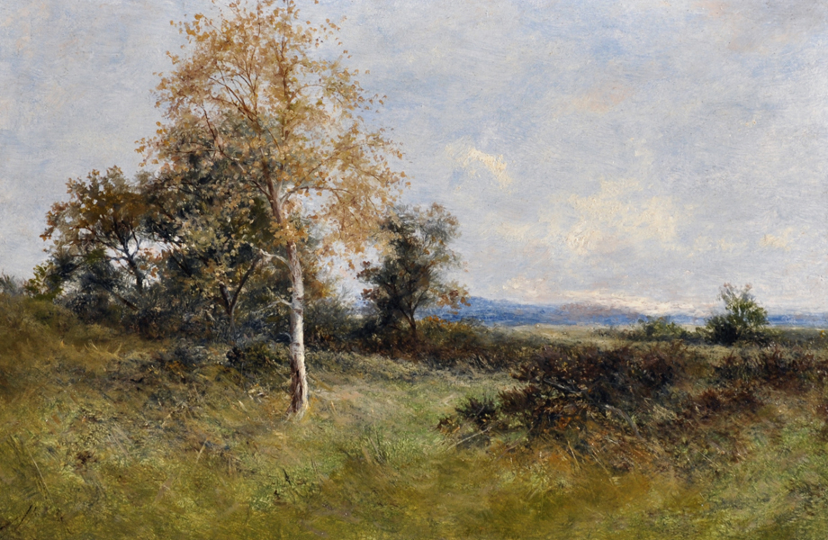 Circle of Daniel Sherrin (1868-1940) British. "Wimbledon Common", Oil on Board, Inscribed on the - Image 2 of 5