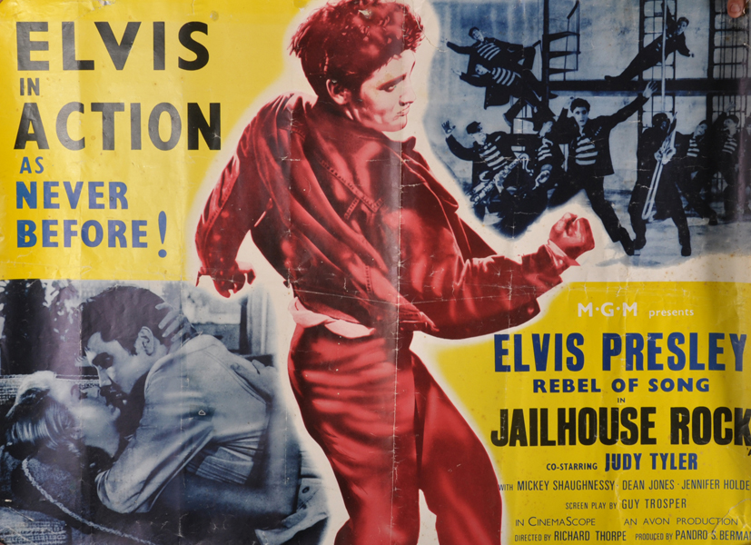 Elvis Presley (1935-1977) American. "Jailhouse Rock", Poster, Unframed, 25.5" x 34.5", together with