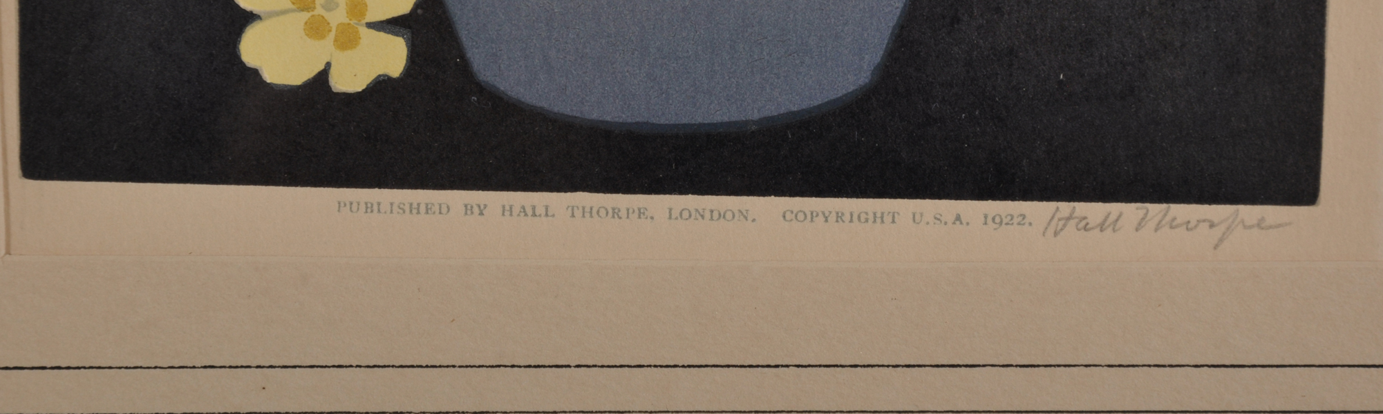 John Hall Thorpe (1874-1947) Australian. 'Primroses', Wood Engraving, Signed in Pencil, 6.5" x 6". - Image 3 of 4
