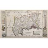 Herman Moll (1654-1732) British. "Middlesex", Map, overall 8" x 13".