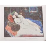 Dora Holzhandler (1928-2015) French/British. A Naked Couple in Bed, Lithograph, Signed and Inscribed