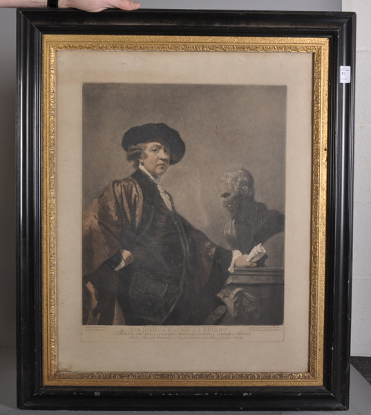 Joshua Reynolds (1723-1792) British. "Sir Joshua Reynolds, Knight", Mezzotint, in an Original Frame, - Bild 2 aus 4