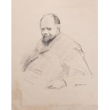 Jean-Louis Forain (1852-1931) French. Study of a Seated Man, Lithograph, Unframed, 15" x 12".