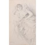 Heilburn (20th Century) European. A Lady Reclining, Pencil, Indistinctly Signed, Unframed, 10" x 6.