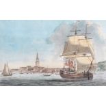 18th Century English School. 'British Merchant Vessel off Portsmouth', Pen, Ink and Watercolour, 5.
